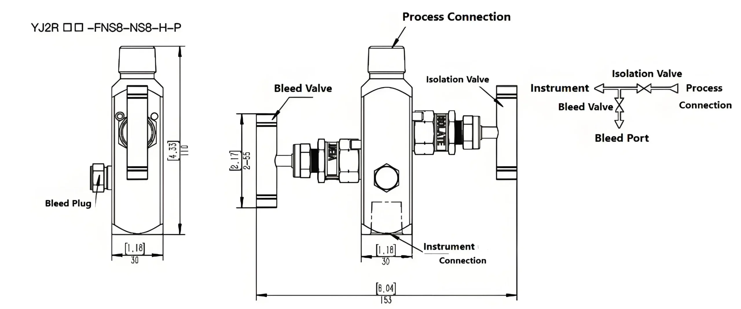 2-Valve Instrument Manifold – Remote Mount