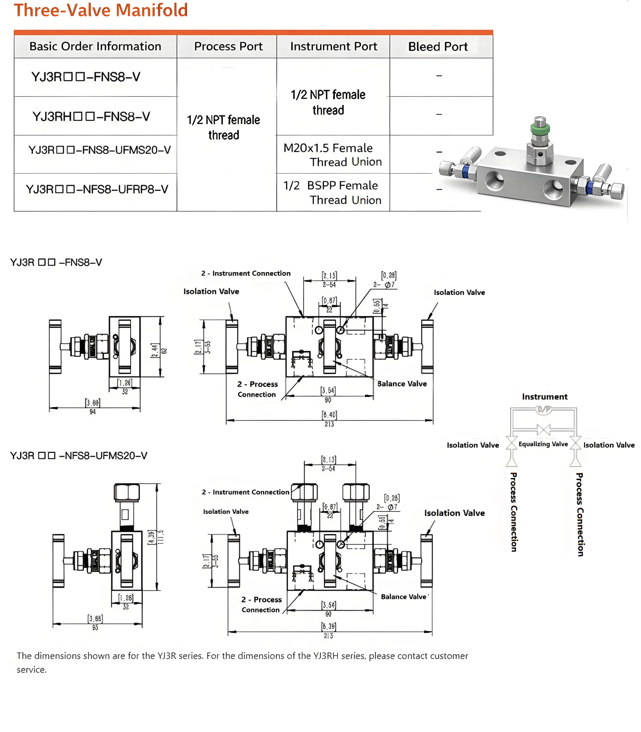 3-Valve Instrument Manifold – Remote Mount