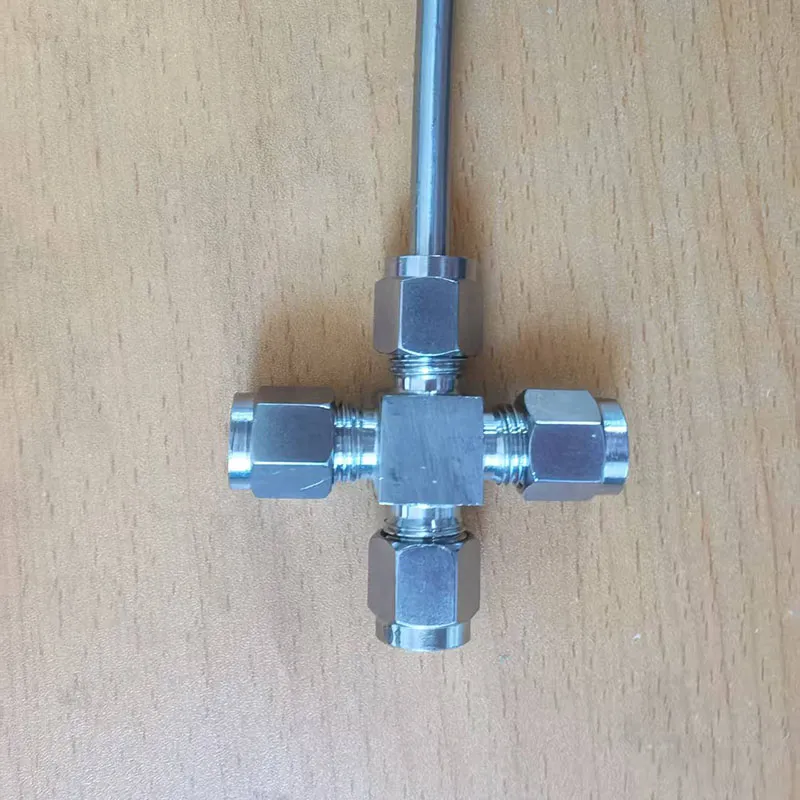 Double Ferrule Tube Fitting Union Cross