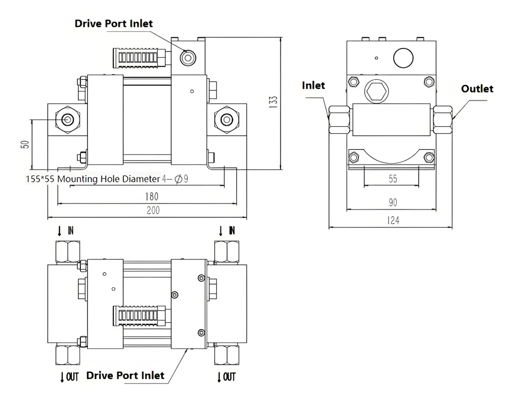Bomba Hidráulica Neumática de la Serie MD
