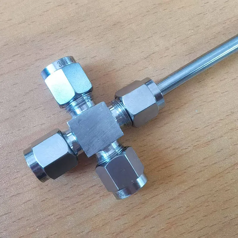 Double Ferrule Tube Fitting Union Cross