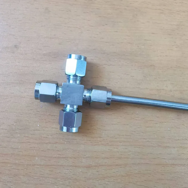 Double Ferrule Tube Fitting Union Cross