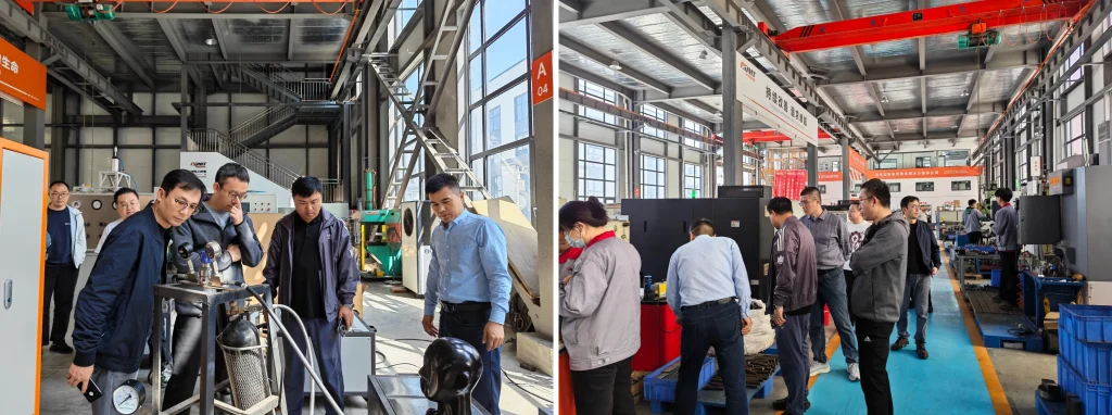Qingdao Wuchuan McDermott Leaders and Experts Visited Our Company for Technical Exchange and Valve Test Bench Inspection