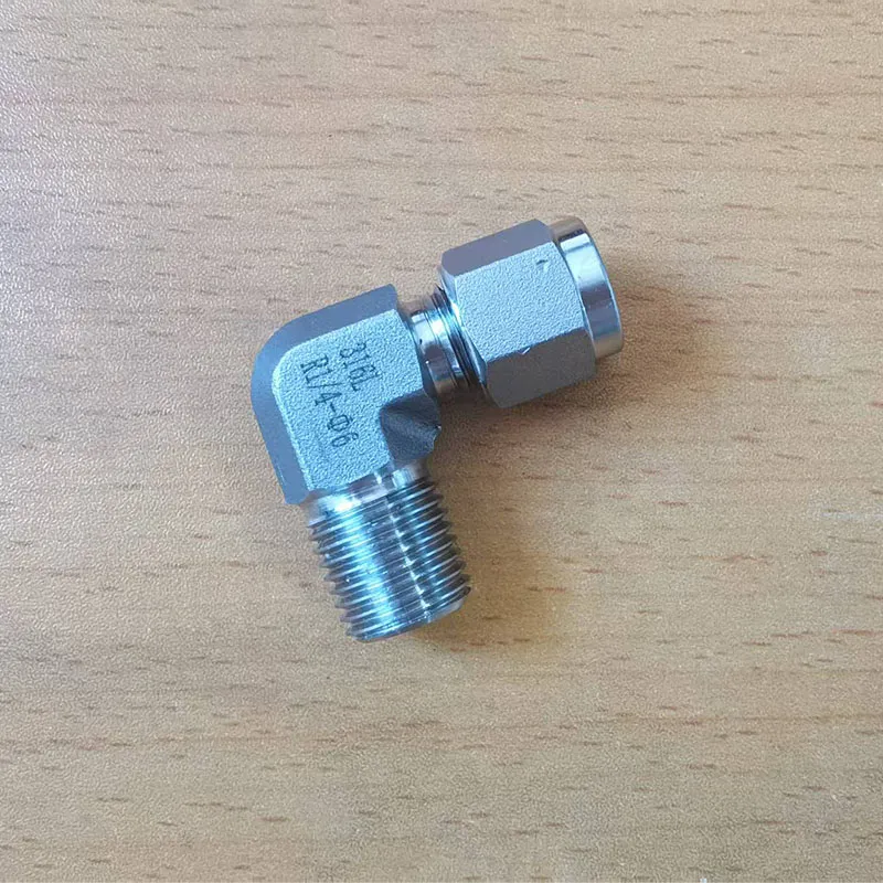 90° Double Ferrule Male Elbow Tube Fitting